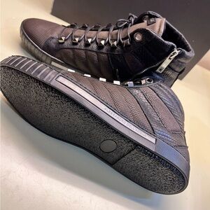 Alessandro Dell'Acqua Black Men's High-Top Sneakers